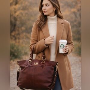 Coach Madison Julianne Brown Leather Shoulder Bag 12935